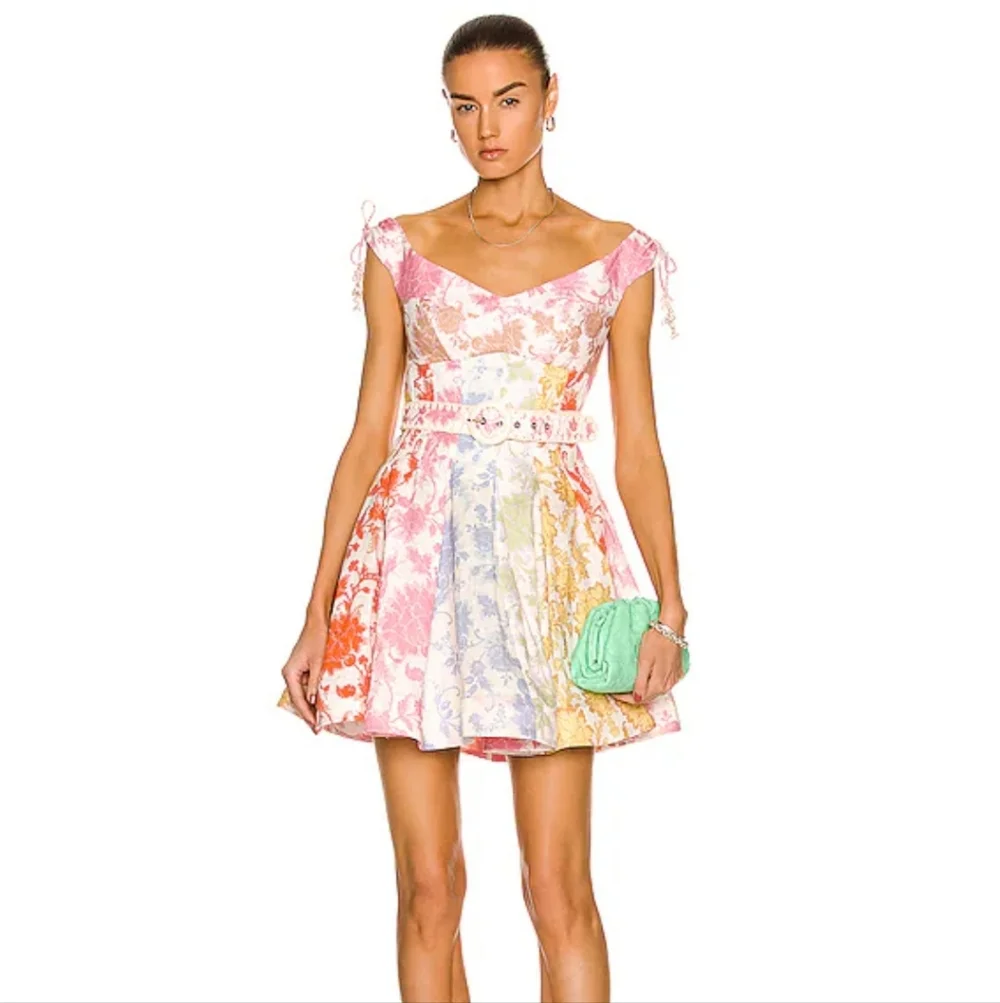 SOLD Zimmermann Postcard Spliced Mini Dress - Picture 1 of 8